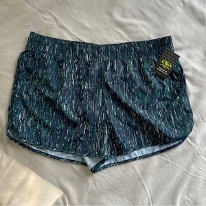 Athletic Works Women's Blue Patterned Athletic Shorts